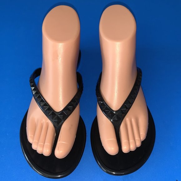 DIZZY WEAR Black Flexible Flip Flop Thong Sandal Fun Shoes Size 6 - Picture 4 of 5